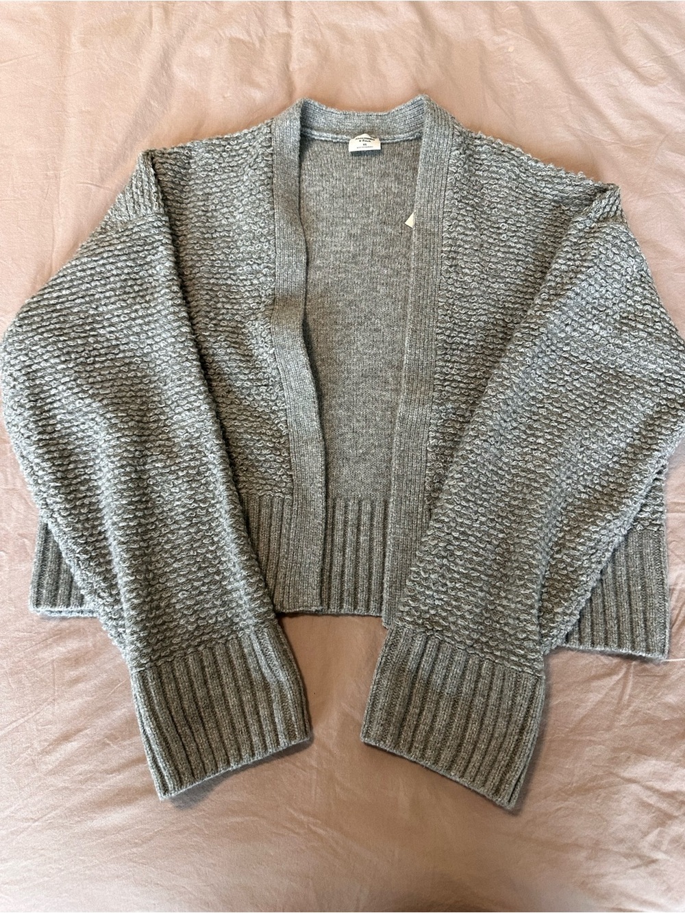 NWT| Abercrombie & Fitch Gray Open-Front Knit Cardigan